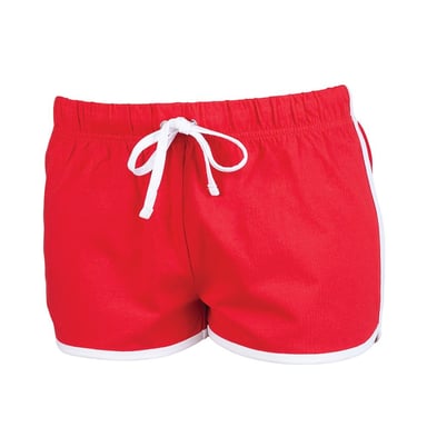 SF Women Womens/Ladies Retro Shorts (Red/White)