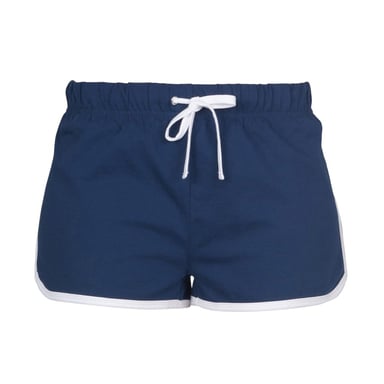SF Women Womens/Ladies Retro Shorts (Navy/White)