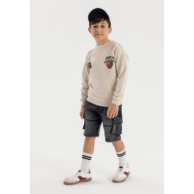 Minoti Boys Denim Cargo Shorts (Black)