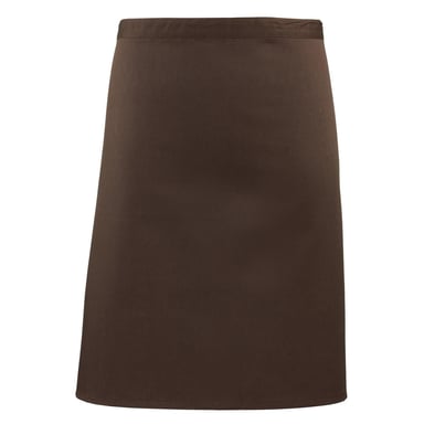 Premier Unisex Adult Colours Collection Mid Length Waist Apron (Brown)