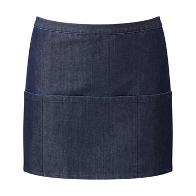 Premier Colours Collection Denim 3 Pocket Bar Apron (Indigo Denim)