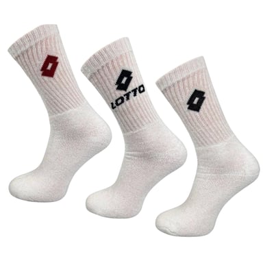 Lotto Mens Terrycloth Socks (Pack of 3) (White)