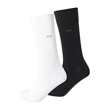 Calvin Klein Mens Embroidered Logo Socks (White/Black)