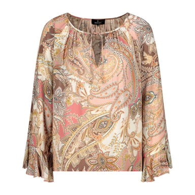 Monari blouse with paisley pattern 410570 525 mocca pattern