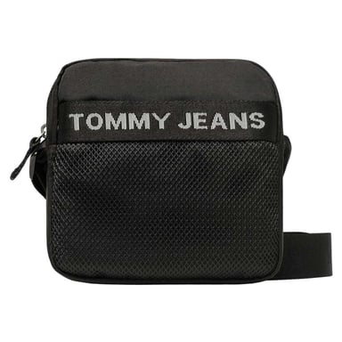 Tommy Hilfiger Mens Mesh Panel Crossbody Bag (Black)