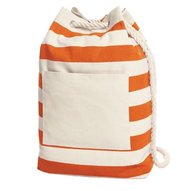 Halfar Contrast Striped Beach Drawstring Bag (Orange)