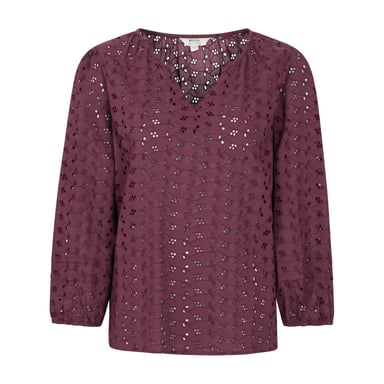 Mountain Warehouse Womens/Ladies Broderie Lightweight 3/4 Sleeve Casual Shirt (Purple)