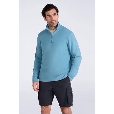 Mountain Warehouse Mens Camber II Camo Half Zip Fleece Top (Bright Blue)