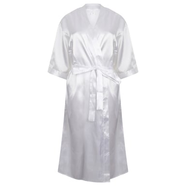 Towel City Womens/Ladies Satin Robe (White)