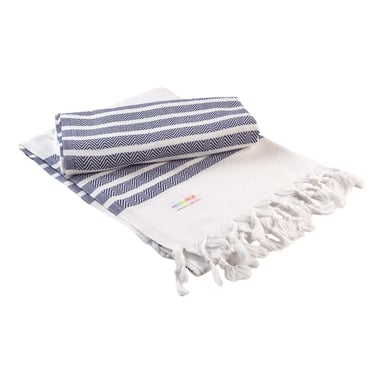 ARTG Hamamzz Dalaman Towel (White/French Navy)