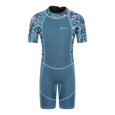 Mountain Warehouse Childrens/Kids Shorty Printed Wetsuit (Dark Teal)