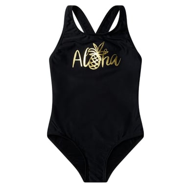Minoti Girls Pineapple One Piece Swimsuit (Black)