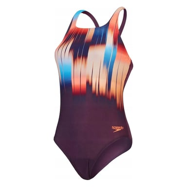 Speedo Womens/Ladies Digi Placement Medalist One Piece Swimsuit (Purple/Orange)