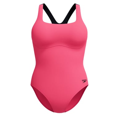 Speedo Womens/Ladies Flex Waistband One Piece Swimsuit (Dark Pink)