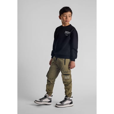 Minoti Boys Printed Zip Pocket Cargo Trousers (Khaki)