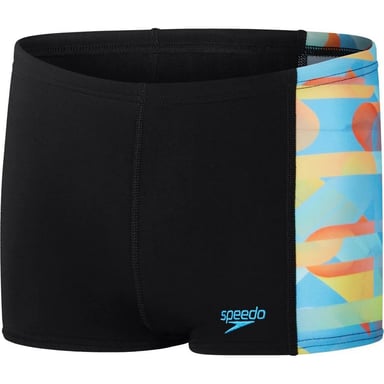 Speedo Boys Allover Digital Swim Shorts (Black/Blue)
