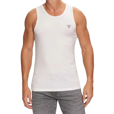 Guess Mens Logo Racerback Tank Top (Optic White)