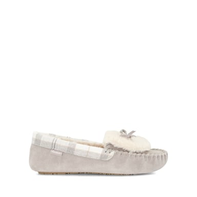 Barbour Ladies Ladies Darcie1 - Tartan-Trim Suede Slippers