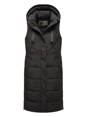 Marikoo long padded vest with hood & magnets – model Narikaa