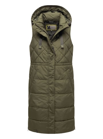 Marikoo long padded vest with hood & magnets – model Narikaa