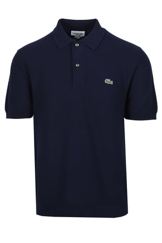 LACOSTE KNITTED POLO SHIRT NAVY BLUE