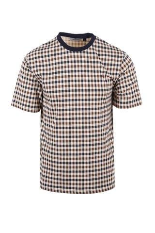 AQUASCUTUM CLUB CHECK T-SHIRT NAVY