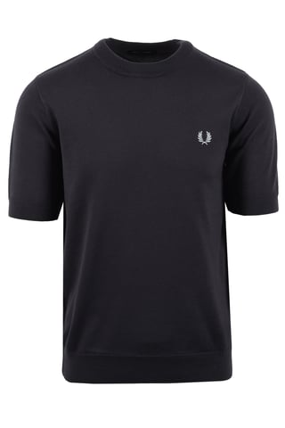 FRED PERRY COTTON KNITTED T-SHIRT ANCHOR GREY