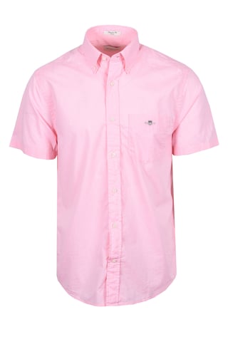 GANT REG POPLIN SHORT SLEEVE SHIRT WASHED PINK