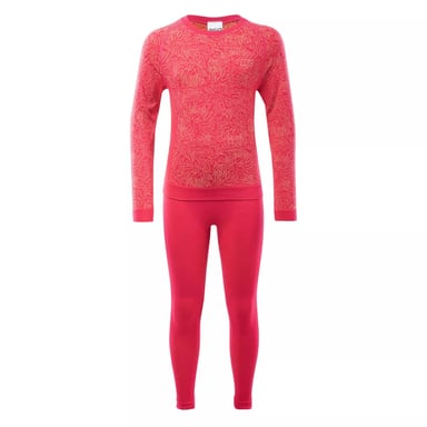 Bejo Girls Grar II Leaf Print Thermal Base Layers (Raspberry)