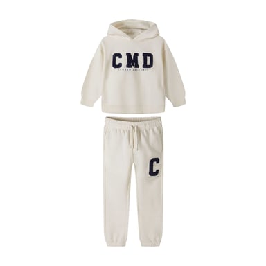 Minoti Boys Embroidered Bouclé Hoodie And Joggers Set (Cream)