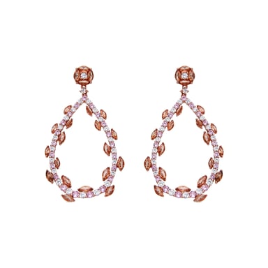 Luxenter 925 Sterling Silver and Multicoloured Zirconia Earrings with 18K Rose Gold Finish - Wade