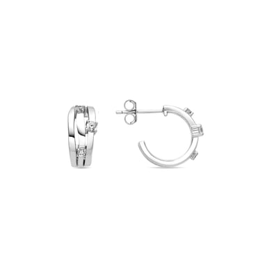 Luxenter 925 Sterling Silver and Brilliant Zirconia Earrings with rhodium finish - Duvid