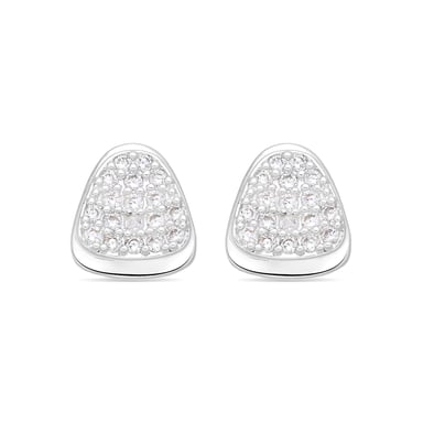 Luxenter Shiny Zirconia Earrings with Silver Finish - Musa