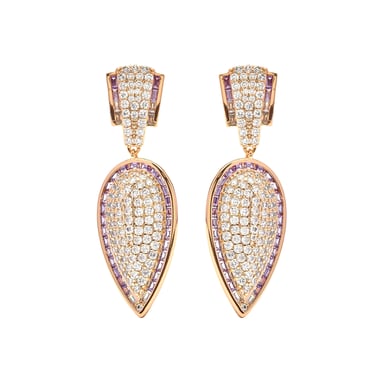Luxenter Amethyst Zirconia Earrings with 18k yellow gold finish - Halek