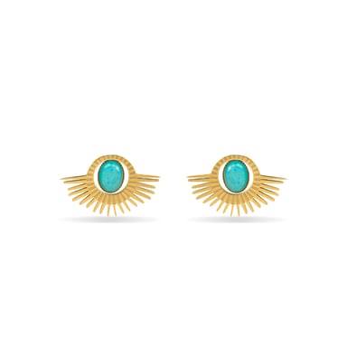 Luxenter 18k gold-plated Amazonite earrings - Takad