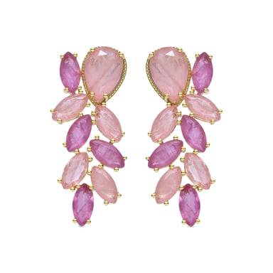 Luxenter 925 Sterling Silver and Multicoloured Zirconia Earrings with 18k yellow gold finish - Ozvi