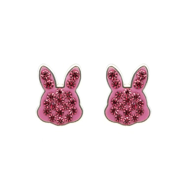 Luxenter 925 Sterling Silver and Pink Zirconia Earrings with Rhodium Finish - Rasim