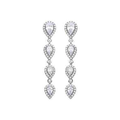 Luxenter 925 Sterling Silver and Brilliant Zirconia Earrings with rhodium finish - Mah