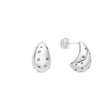 Luxenter Silver-finished earrings with brilliant-cut zirconia - Obow
