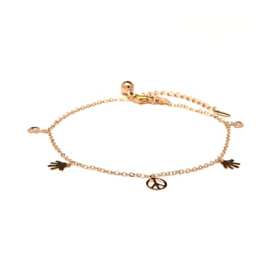 Luxenter Ankle bracelet with 18k yellow gold finish - Basal