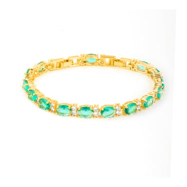 Luxenter 18k yellow gold-finished bracelet with Green Paraiba Hydrothermal Quartz - Hadal