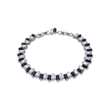Luxenter Silver-Finish Bracelet with Multicoloured Zirconia - Sifrit