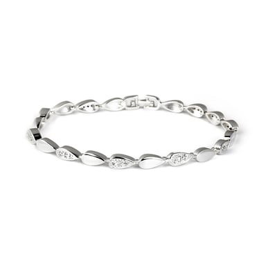 Luxenter Rhodium-plated Sparkling Zirconia Bracelet - Tanal
