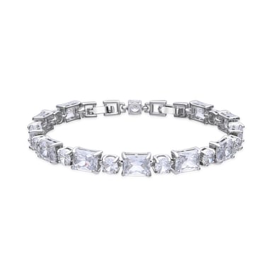 Luxenter Silver-Finish Brilliant Zirconia Bracelet - Ilas