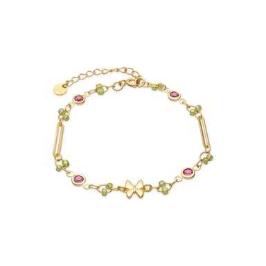 Luxenter 925 Sterling Silver and Ruby Zirconia Bracelet with 18k yellow gold finish - Pirox