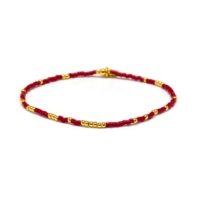 Luxenter Red crystal bracelet with 18k yellow gold finish - Xanvi
