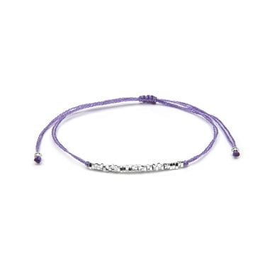 Luxenter Purple Cotton Bracelet with 925 Sterling Silver Finish - Limley