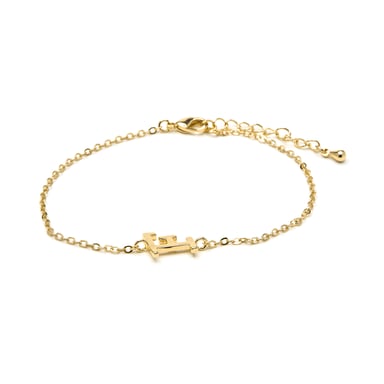 Luxenter 18k yellow gold finish bracelet - Alphabet