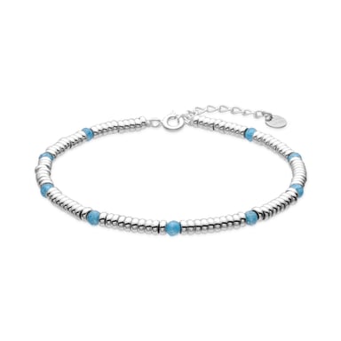 Luxenter Armband van 925 sterling zilver en aquamarijn zirkoon met rhodiumafwerking - Deli
