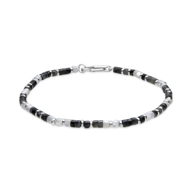 Luxenter Silver-finished bracelet with Cloudy Grey Quartz - Hayo